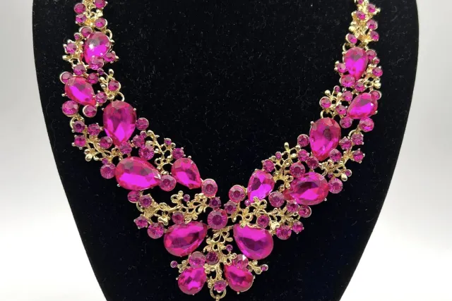 pink quinceanera necklace